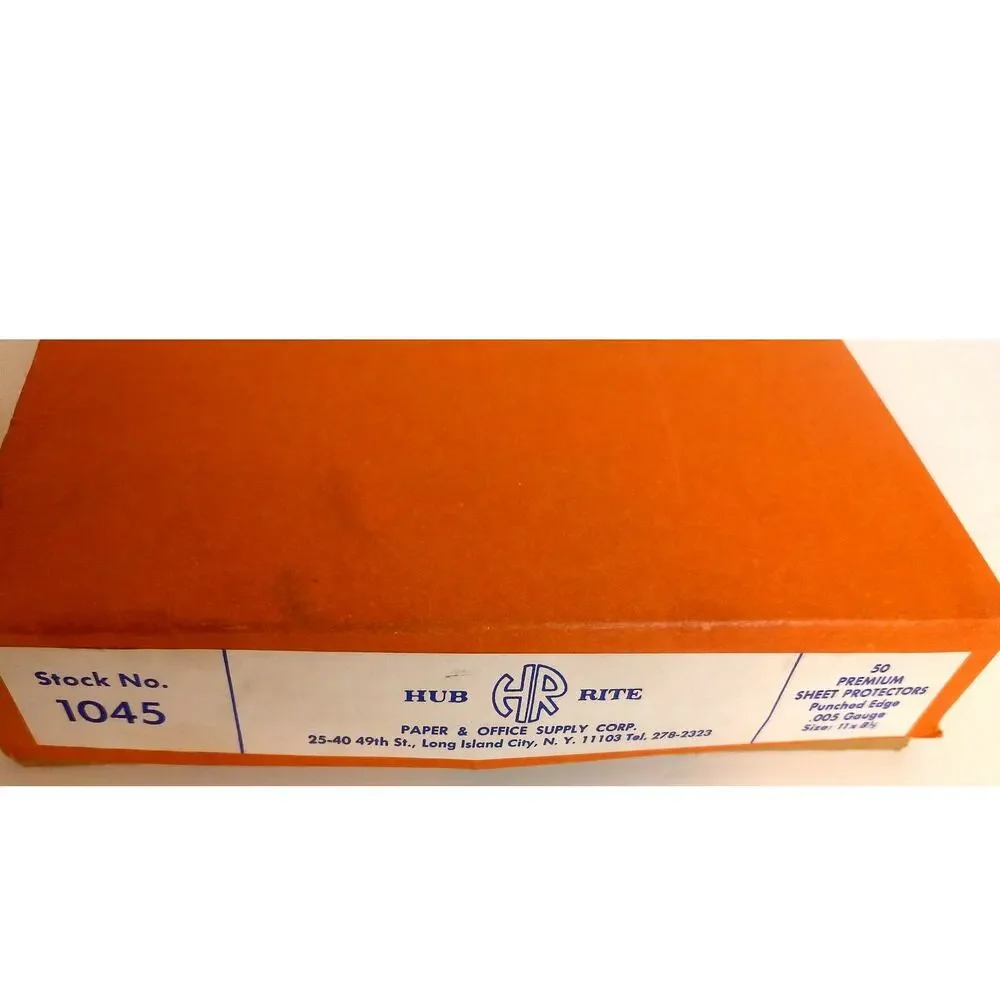 Hub Rite 50 Premium Sheet Protectors .005 Gauge Punched Edge 8.5 x 11 New - Picture 2 of 6